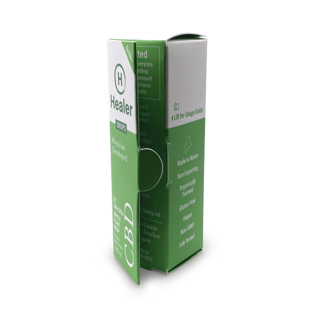 Healer CBD Tincture Booklet Panel w/ Feet Style Box