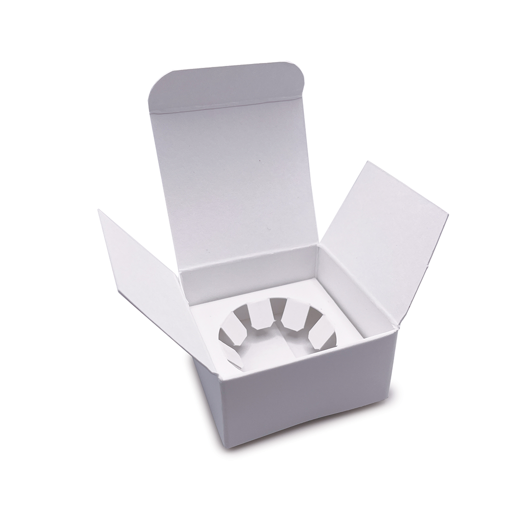 Universal concentrate box open showing with no product jar inside.